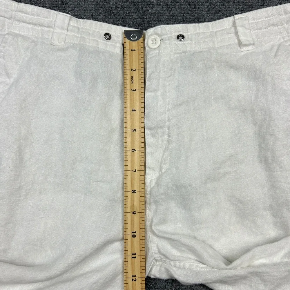 H&M L.O.G.G. Linen Pants Mens 32 White Coastal Summer Straight Leg Trousers